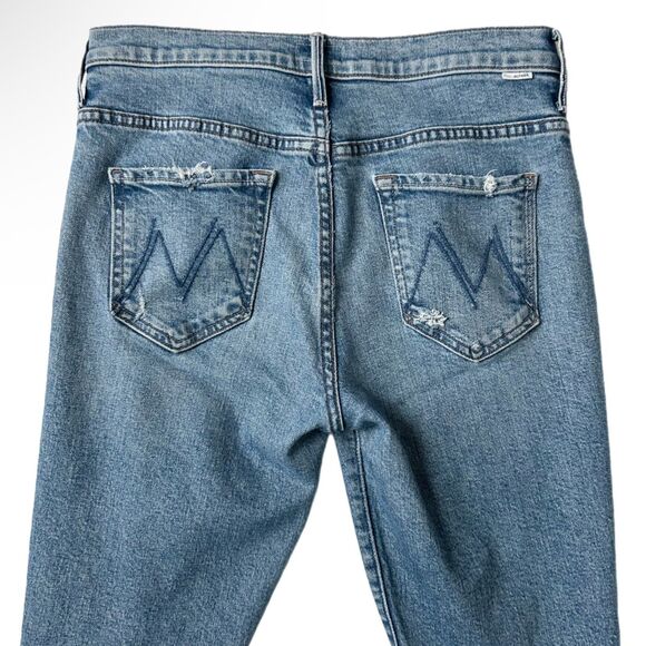 Mother The Insider Ankle Mid Rise Flare Jean Bloom And Doom Distressed Size 29 - Picture 4 of 8